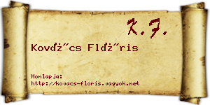 Kovács Flóris névjegykártya
